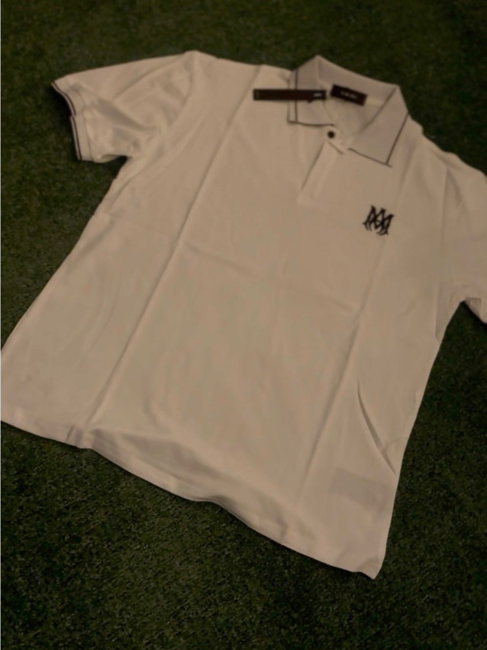 Men's White Polo Shirt with Contrast Trim - Brand: